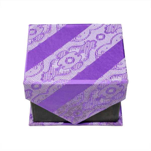 Men's Purple Stripe & Lace Pattern Design 4-pc Necktie Box Set - FHYINC best men's suits, tuxedos, formal men's wear wholesale