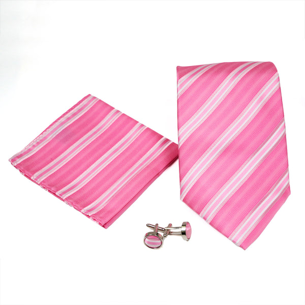 Men's Pink-Pink Striped Pattern Design 4-pc Necktie Box Set - FHYINC best men's suits, tuxedos, formal men's wear wholesale