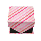 Men's Pink/White Striped Geometric Pattern Design 4-pc Necktie Box Set - FHYINC best men's suits, tuxedos, formal men's wear wholesale