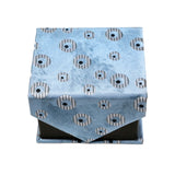 Men's Blue Geometric Pattern Design 4-pc Necktie Box Set - FHYINC best men's suits, tuxedos, formal men's wear wholesale