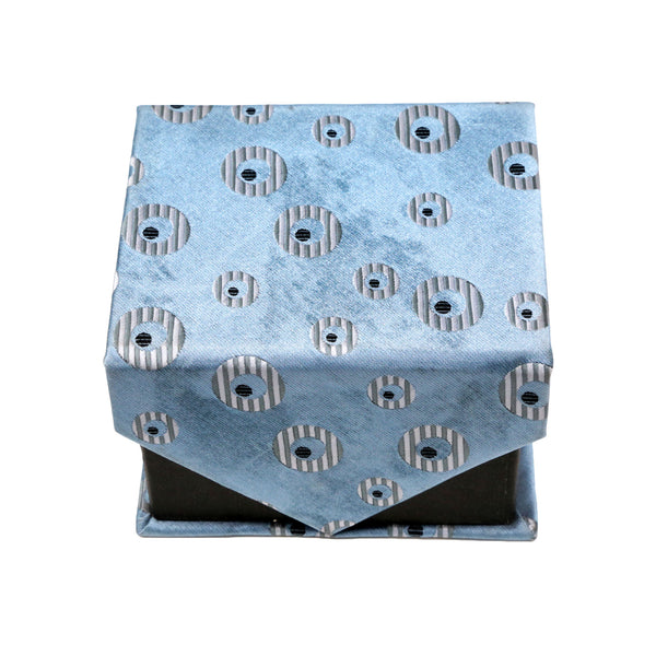 Men's Blue Geometric Pattern Design 4-pc Necktie Box Set - FHYINC best men's suits, tuxedos, formal men's wear wholesale