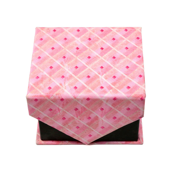Men's Pink Squared Geometric Pattern Design 4-pc Necktie Box Set - FHYINC best men's suits, tuxedos, formal men's wear wholesale