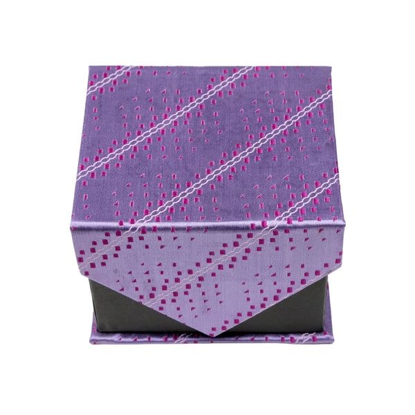 Men's Purple Striped Geometric Pattern Design 4-pc Necktie Box Set - FHYINC best men's suits, tuxedos, formal men's wear wholesale