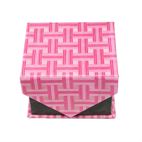 Men's Pink/Pink Geometric Pattern Design 4-pc Necktie Box Set