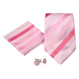 Men's Classic Pink-Magenta Striped Design 4-pc Necktie Box Set - FHYINC best men's suits, tuxedos, formal men's wear wholesale
