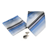 Men's Blue-Black Stripe Pattern Design 4-pc Necktie Box Set - FHYINC best men's suits, tuxedos, formal men's wear wholesale