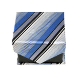 Men's Blue-Black Stripe Pattern Design 4-pc Necktie Box Set - FHYINC best men's suits, tuxedos, formal men's wear wholesale