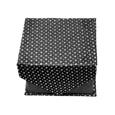 Men's Black Geometric Stripe Pattern Design 4-pc Necktie Box Set