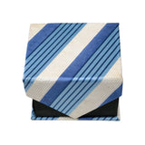 Men's Blue-White Stripe Pattern Design 4-pc Necktie Box Set - FHYINC best men's suits, tuxedos, formal men's wear wholesale