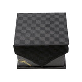 Men's Modern Black on Black Checkered Design 4-pc Necktie Box Set - FHYINC best men's suits, tuxedos, formal men's wear wholesale