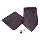 Men's Black-Red Bubbly Pattern Design 4-pc Necktie Box Set - FHYINC best men's suits, tuxedos, formal men's wear wholesale