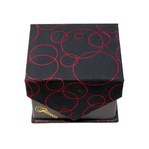 Men's Black-Red Bubbly Pattern Design 4-pc Necktie Box Set