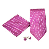 Men's Funky Magenta-Purple Distorted Square Pattern Design 4-pc Necktie Box Set - FHYINC best men's suits, tuxedos, formal men's wear wholesale