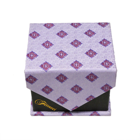 Men's Funky Purple Squared Pattern Design 4-pc Necktie Box Set