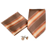 Men's Classic Brown-White Pattern Design 4-pc Necktie Box Set - FHYINC best men's suits, tuxedos, formal men's wear wholesale