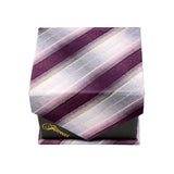 Men's Burgundy-White Striped Pattern Design 4-pc Necktie Box Set - FHYINC best men's suits, tuxedos, formal men's wear wholesale