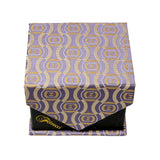 Men's Funky Purple-Yellow Squared Pattern Design 4-pc Necktie Box Set - FHYINC best men's suits, tuxedos, formal men's wear wholesale