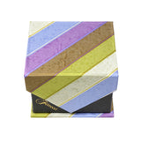 Men's Green/Blue/Purple Striped Geometric Pattern Design 4-pc Necktie Box Set - FHYINC best men's suits, tuxedos, formal men's wear wholesale