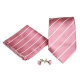 Men's Dark Pink Striped Pattern Design 4-pc Necktie Box Set - FHYINC best men's suits, tuxedos, formal men's wear wholesale