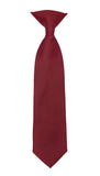 Boys 13" Premium Burgundy Clip On Necktie - FHYINC best men's suits, tuxedos, formal men's wear wholesale