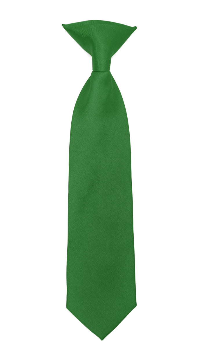 Boys 13" Premium Green Clip On Necktie - FHYINC best men's suits, tuxedos, formal men's wear wholesale