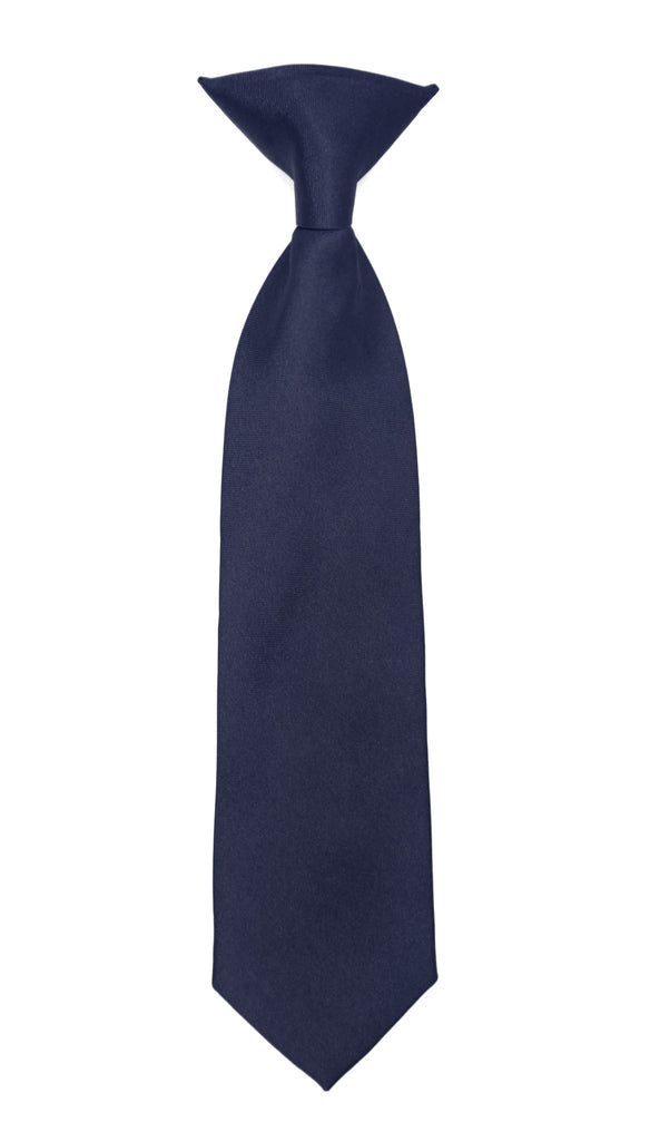 Boys 13" Premium Navy Clip On Necktie - FHYINC best men