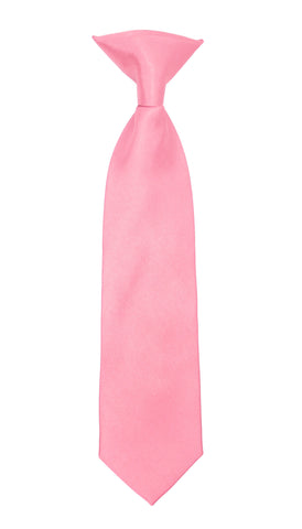Boys 13" Premium Pink Clip On Necktie