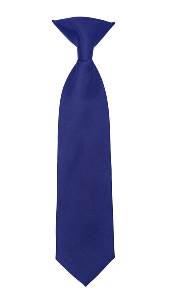 Boys 13" Premium Royal Blue Clip On Necktie - FHYINC best men's suits, tuxedos, formal men's wear wholesale