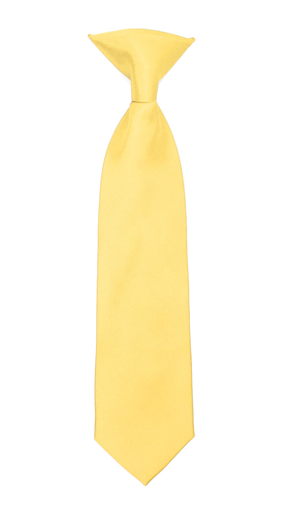 Boys 13" Premium Yellow Clip On Necktie - FHYINC best men