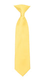 Boys 13" Premium Yellow Clip On Necktie - FHYINC best men's suits, tuxedos, formal men's wear wholesale