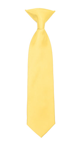 Boys 13" Premium Yellow Clip On Necktie