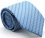 Mens Dads Classic Blue Striped Pattern Business Casual Necktie & Hanky Set C-8 - FHYINC best men's suits, tuxedos, formal men's wear wholesale