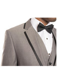 Celio Grey Black Slim Fit 3pc Tuxedo - FHYINC best men's suits, tuxedos, formal men's wear wholesale