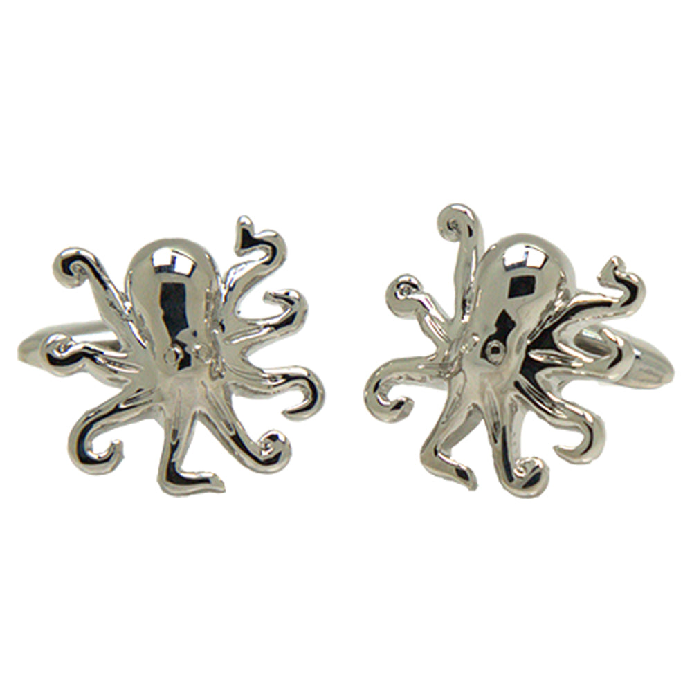 Silvertone Novelty Octopus Cufflinks with Jewelry Box - FHYINC best men