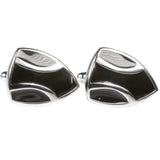 Silvertone Novelty Shield Cufflinks with Jewelry Box - FHYINC best men's suits, tuxedos, formal men's wear wholesale