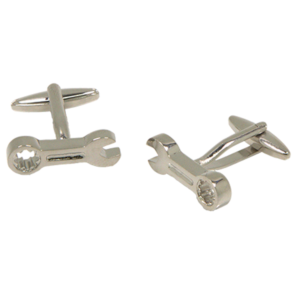 Silvertone Novelty Wrench Cufflinks with Jewelry Box - FHYINC best men