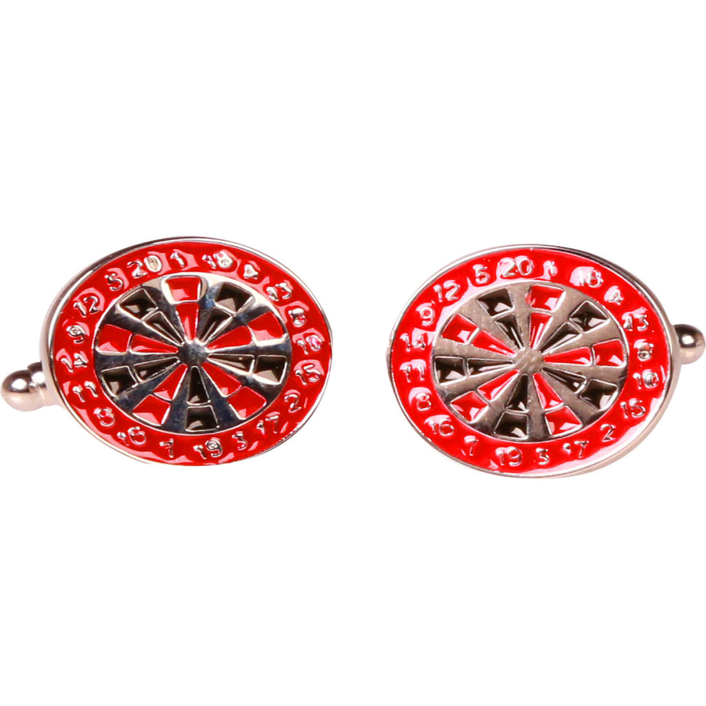 Silvertone Novelty Dart Board Cufflinks with Jewelry Box - FHYINC best men