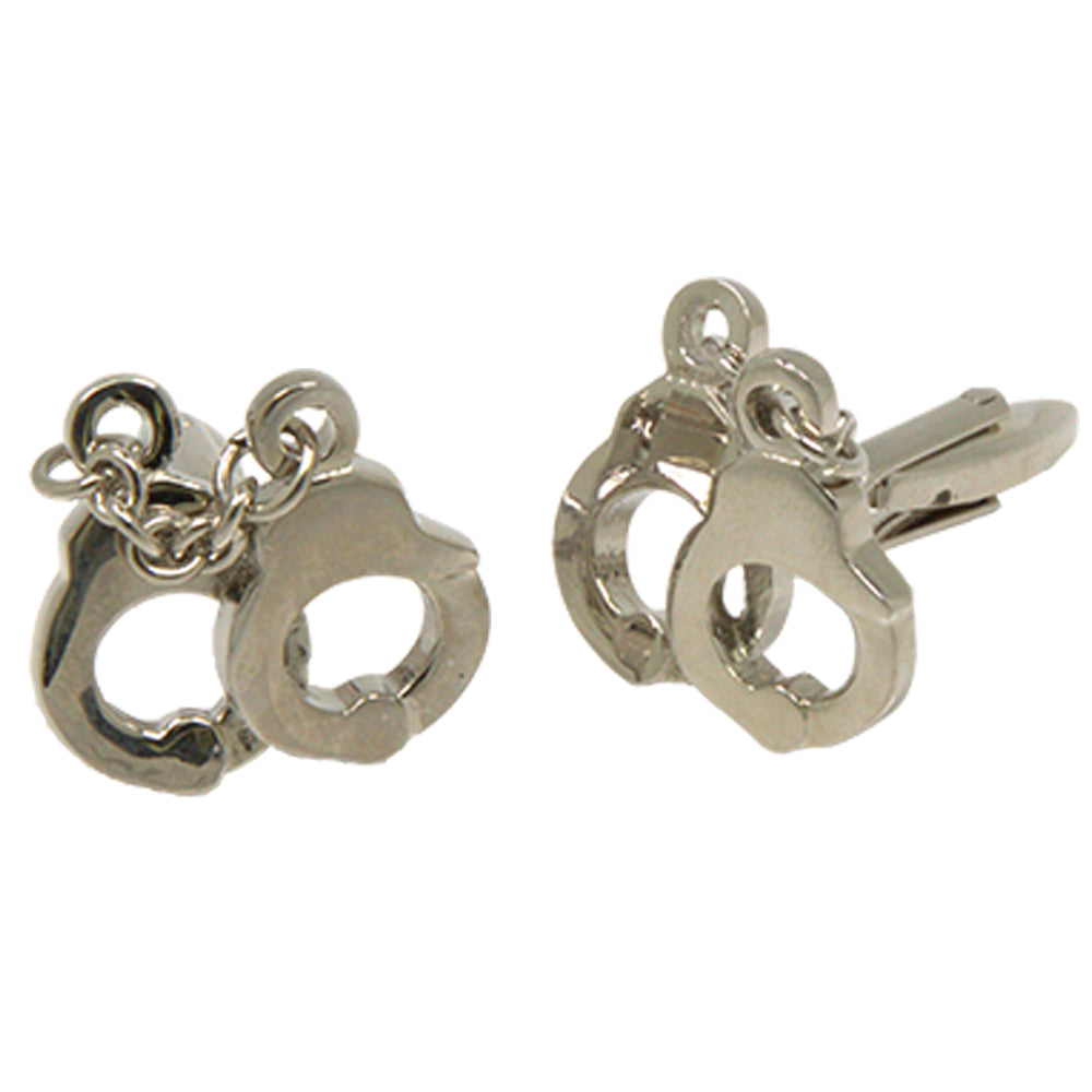 Men’s Silvertone Novelty Handcuffs Cufflinks - FHYINC best men