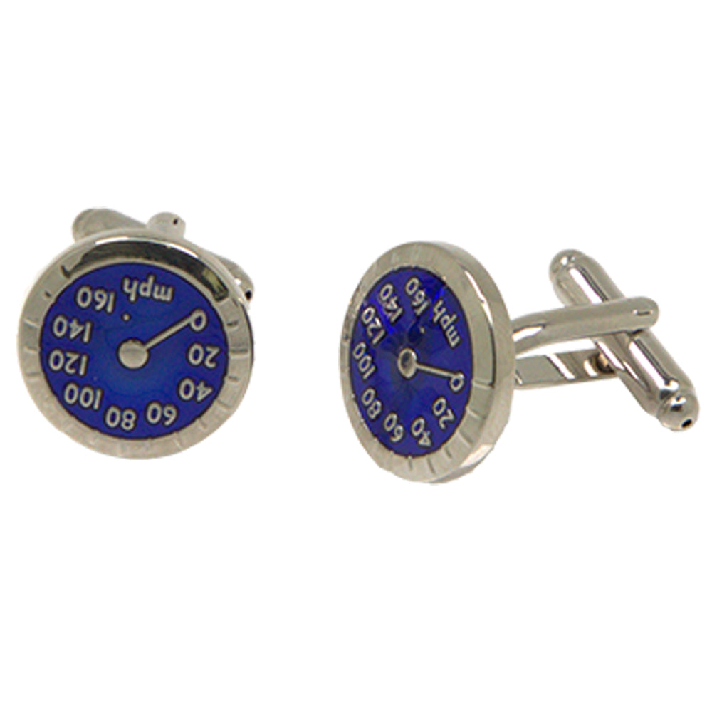 Silvertone Novelty Speedometer Cufflinks with Jewelry Box - FHYINC best men