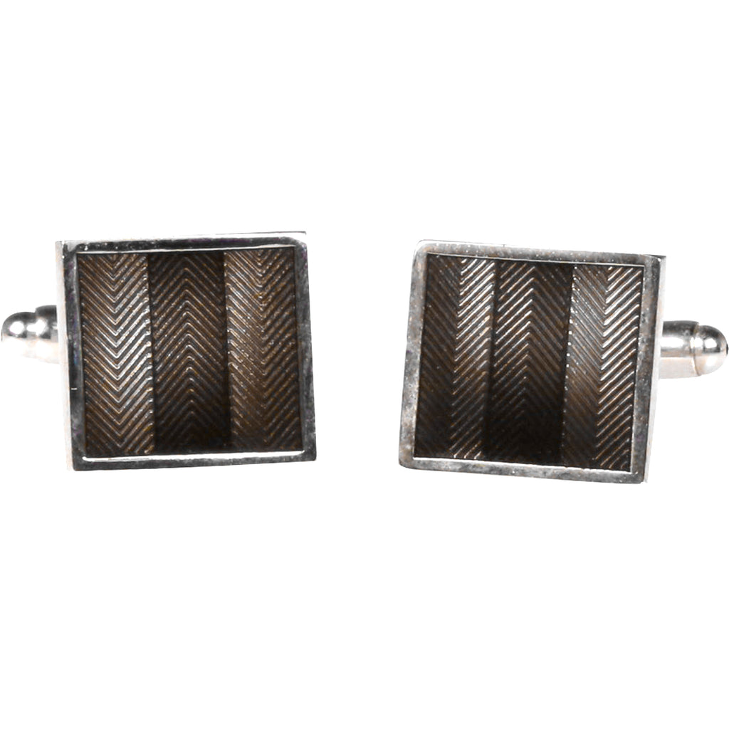 Silvertone Square Grey Cufflinks with Jewelry Box - FHYINC best men