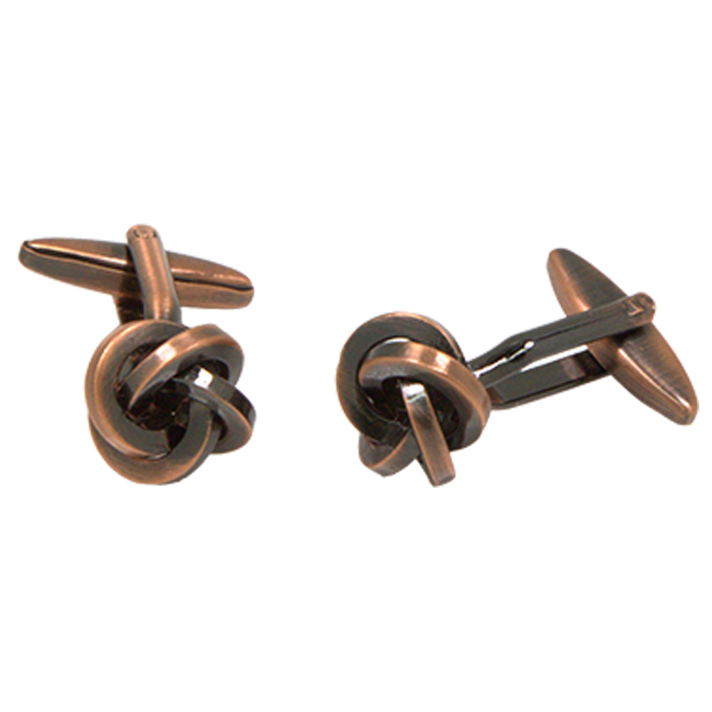 Men’s Silvertone Novelty Bronze Knot Cufflinks - FHYINC best men