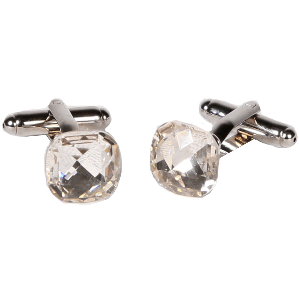Silvertone Novelty Diamond Cufflinks with Jewelry Box - FHYINC best men