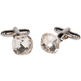 Silvertone Novelty Diamond Cufflinks with Jewelry Box - FHYINC best men's suits, tuxedos, formal men's wear wholesale