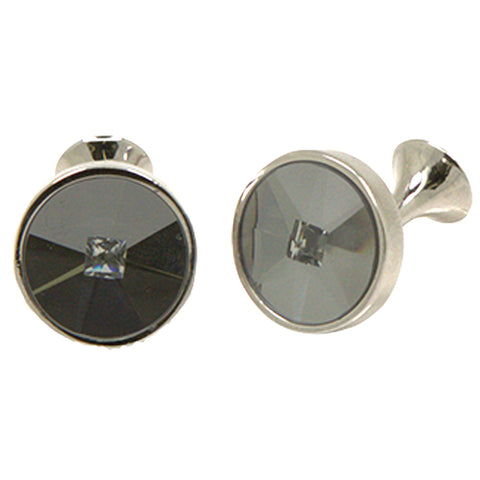 Silvertone Novelty Shield Cufflinks with Jewelry Box