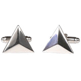Silvertone Novelty Triangle Cufflinks with Jewelry Box - FHYINC best men's suits, tuxedos, formal men's wear wholesale