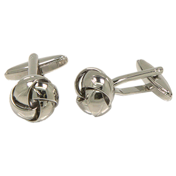 Men’s Silvertone Novelty Silver Knot Cufflinks - FHYINC best men's suits, tuxedos, formal men's wear wholesale