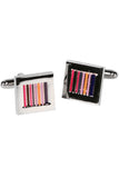 Silvertone Square Multicolor Cufflinks with Jewelry Box - FHYINC best men's suits, tuxedos, formal men's wear wholesale