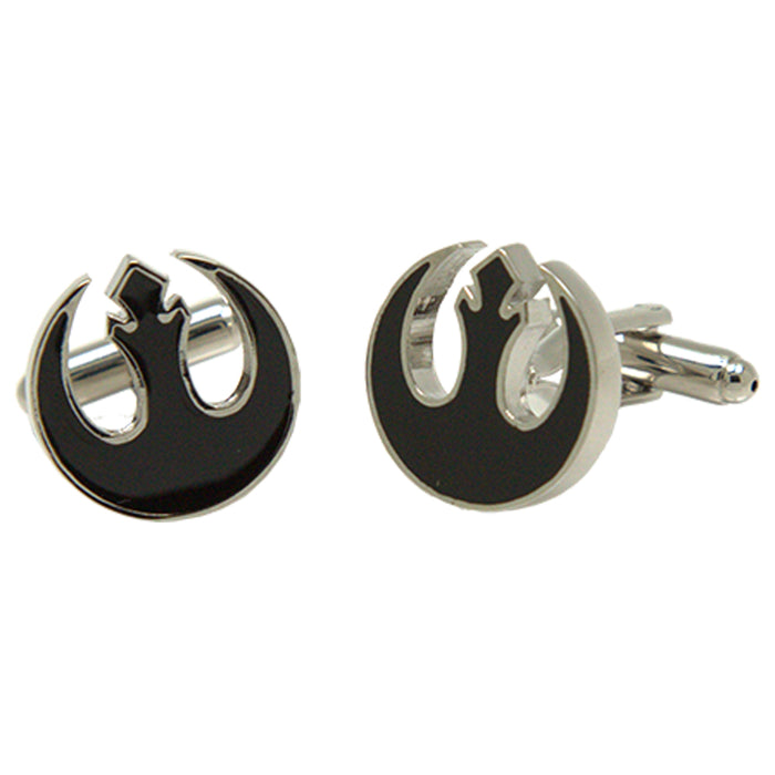 Men’s Silvertone Novelty Black Circular Cufflinks - FHYINC best men's suits, tuxedos, formal men's wear wholesale