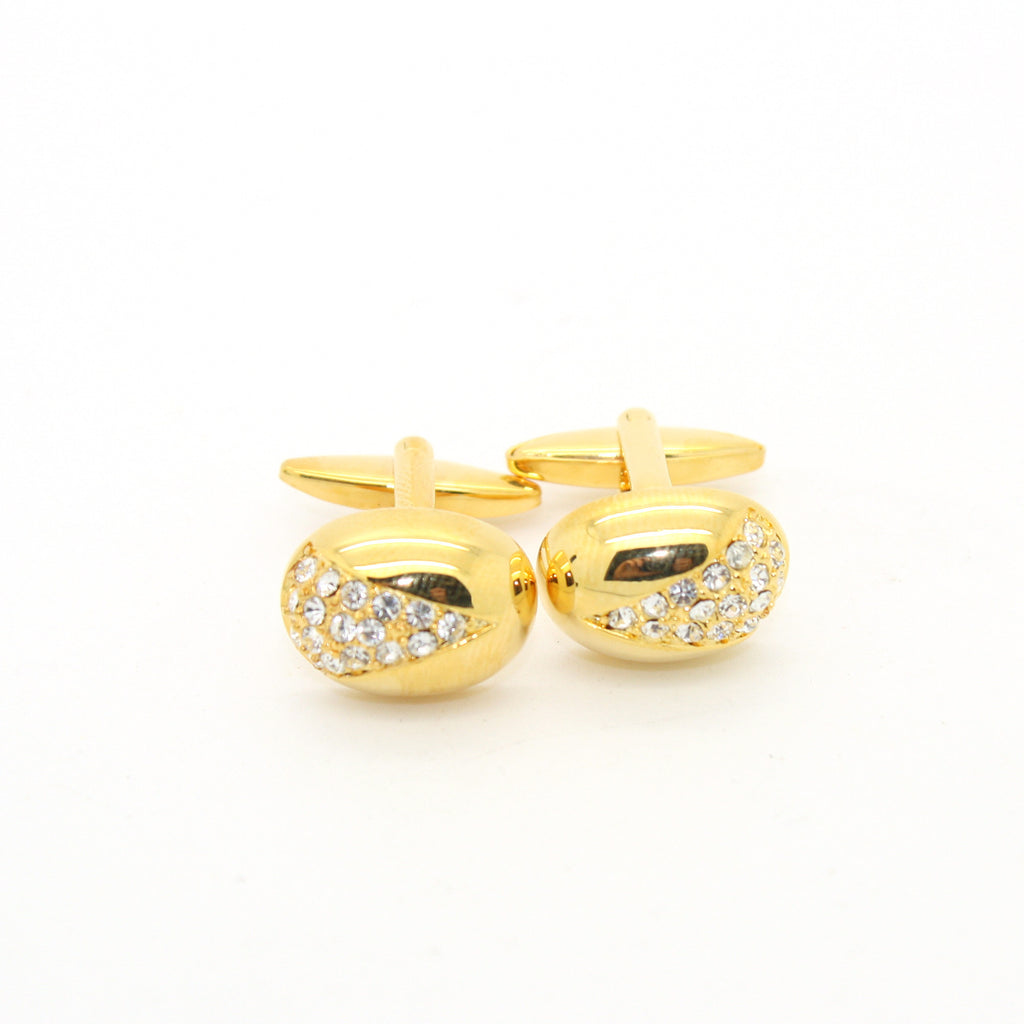 Goldtone Gemstone Cuff Links With Jewelry Box - FHYINC