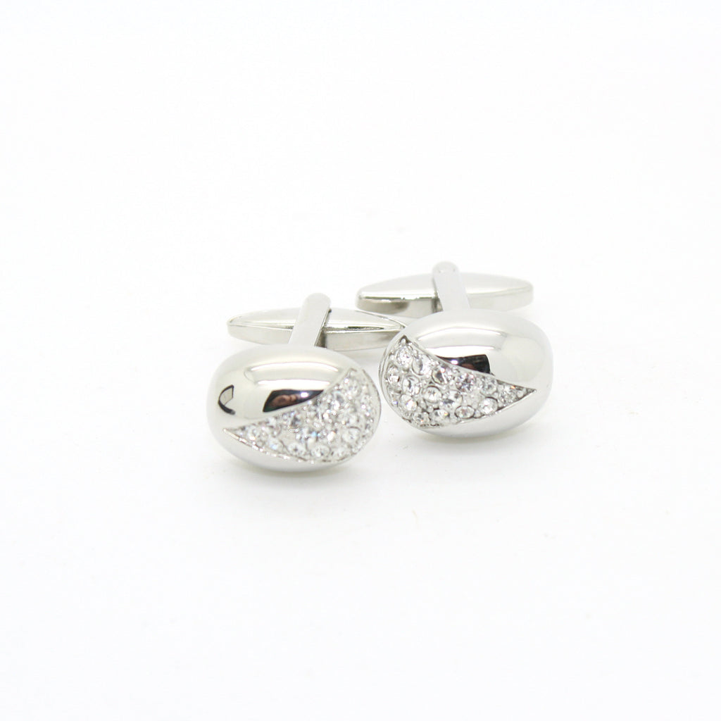 Silvertone Gemstone Cuff Links With Jewelry Box - FHYINC